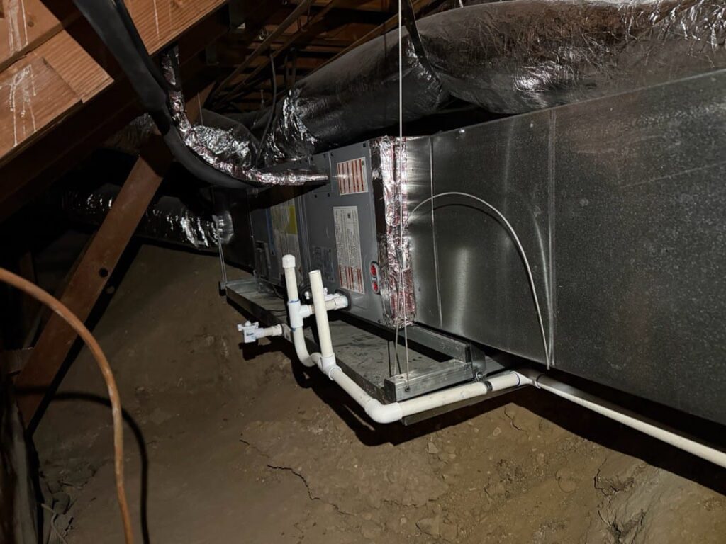 Attic ductwork that requires inspection after wildfire smoke exposure