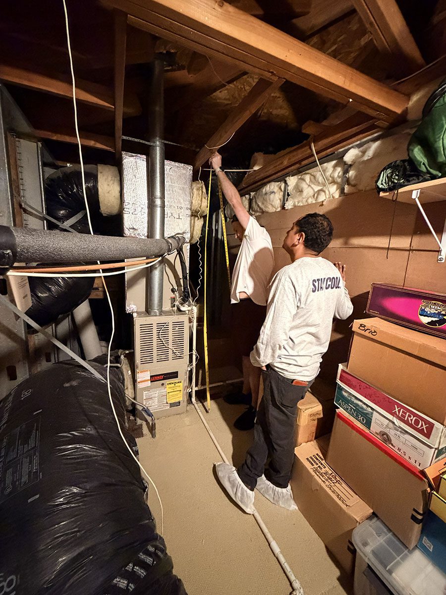 Attic HVAC system removal Altadena wildfire rebuild Attic HVAC system removal during Altadena wildfire rebuild