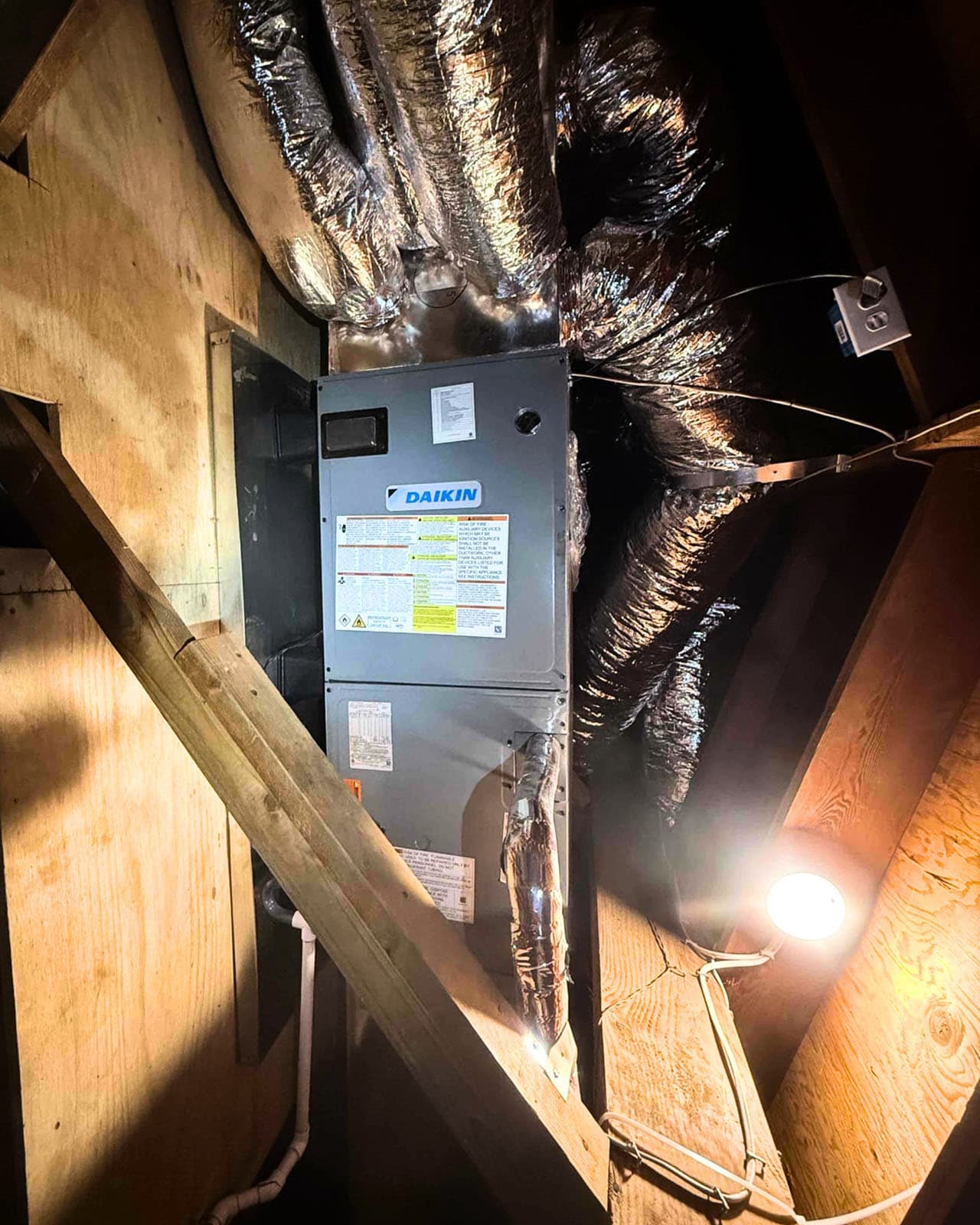 Attic mounted Daikin air handler installation Glassell Park Attic mounted Daikin air handler installation in Glassell Park
