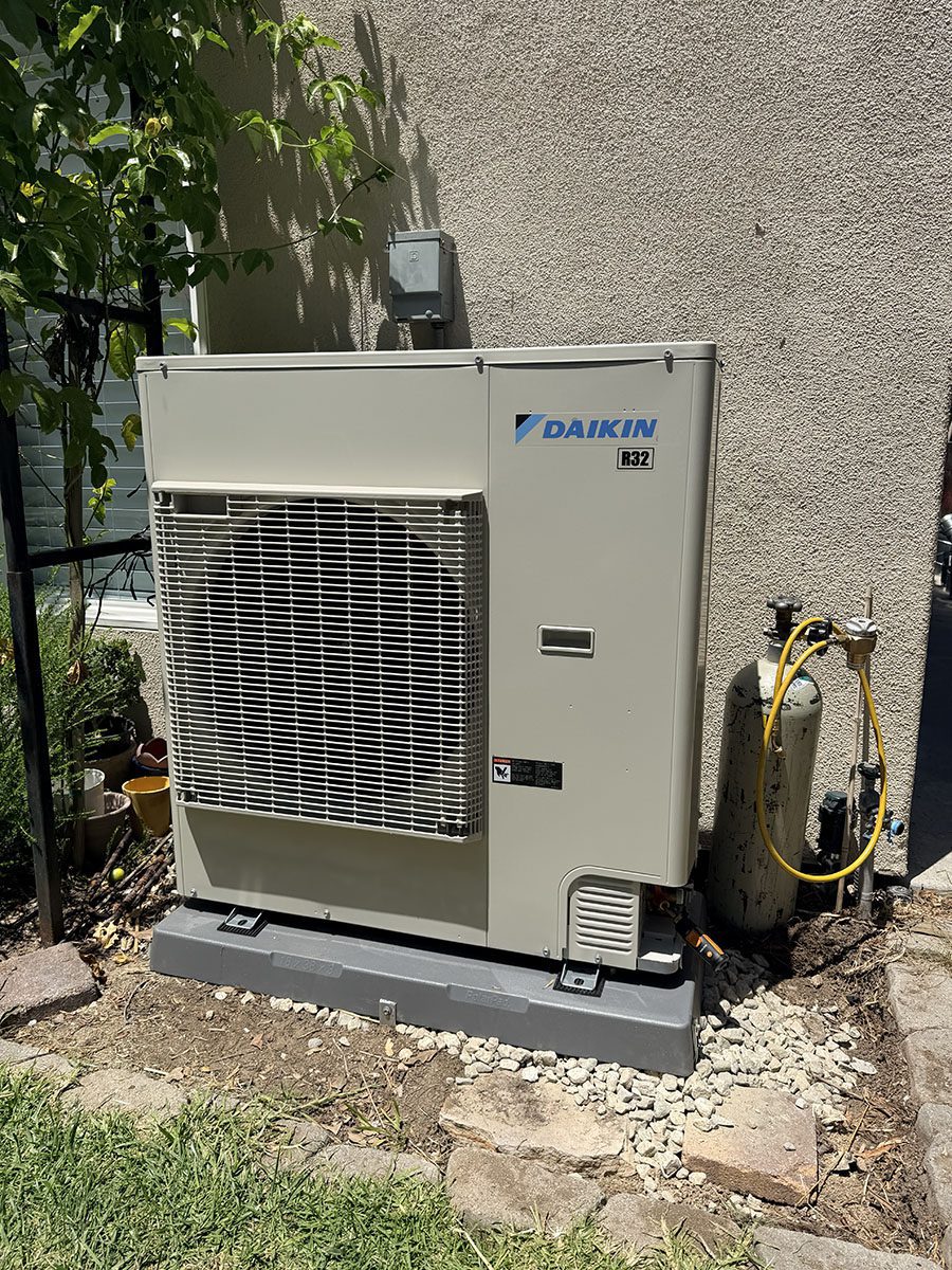Completed Daikin DH6 heat pump installation Altadena Completed Daikin DH6 heat pump installation in Altadena wildfire rebuild