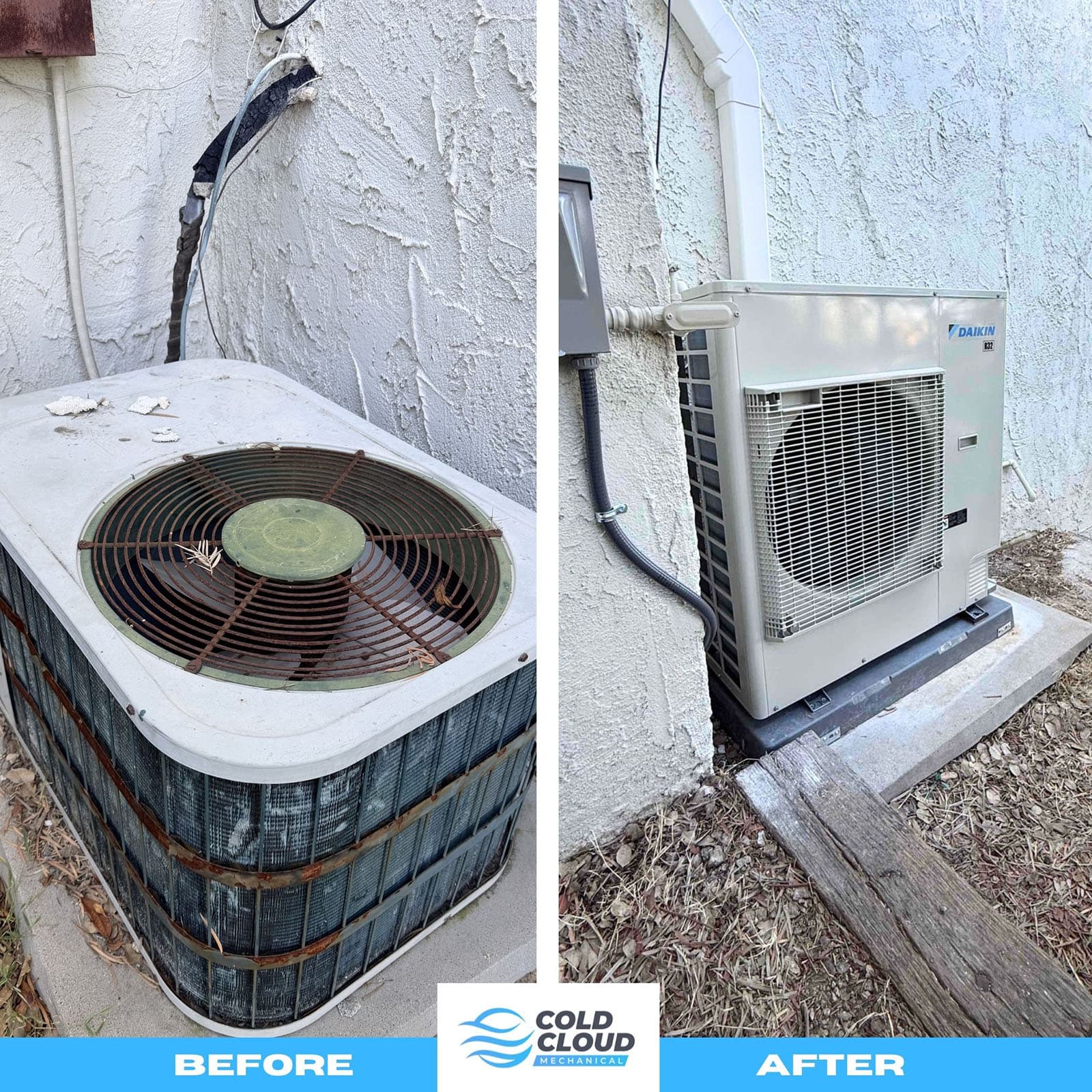 Before and after Daikin DH6 heat pump conversion in Glassell Park and Mount Washington