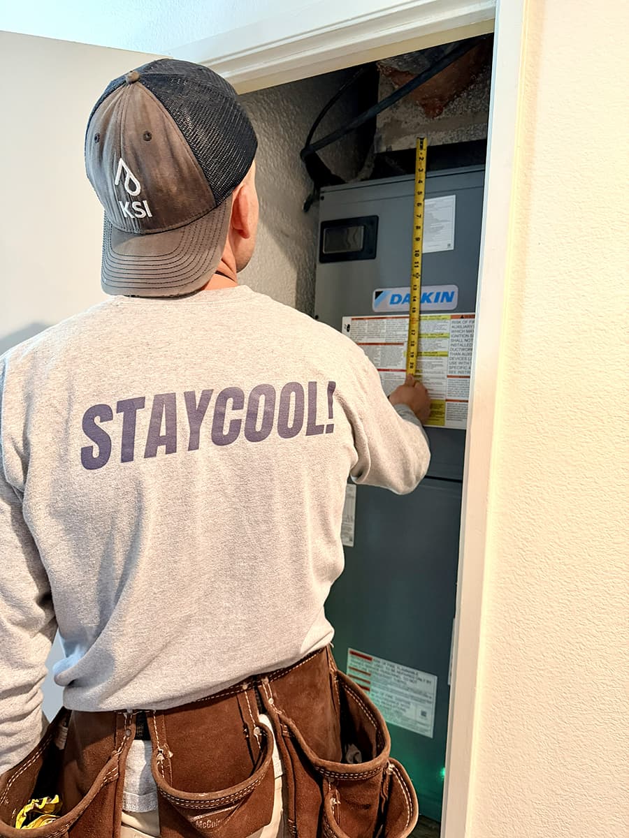 Indoor Daikin air handler installation in Glendale 91203