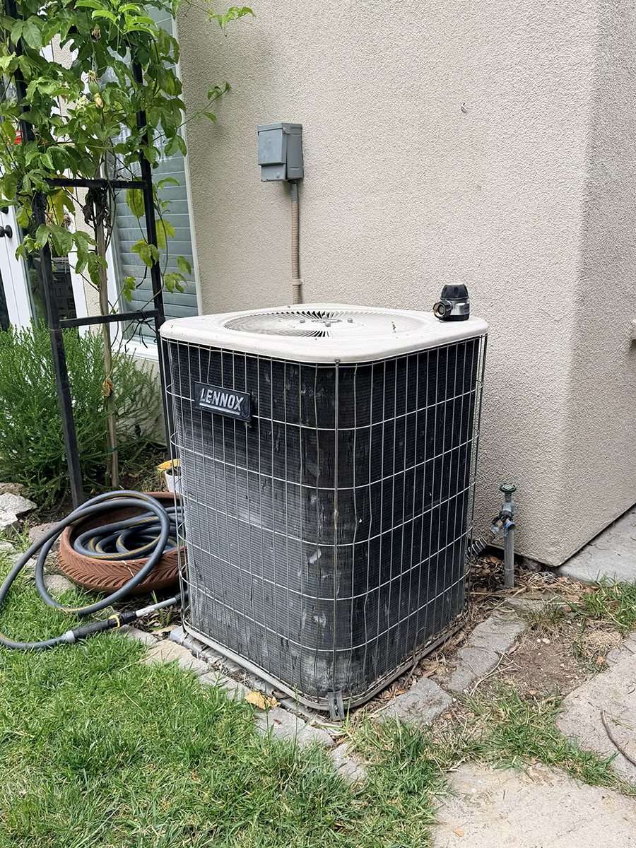 Old outdoor condenser before Daikin DH6 upgrade Old outdoor condenser before Daikin DH6 upgrade in Altadena