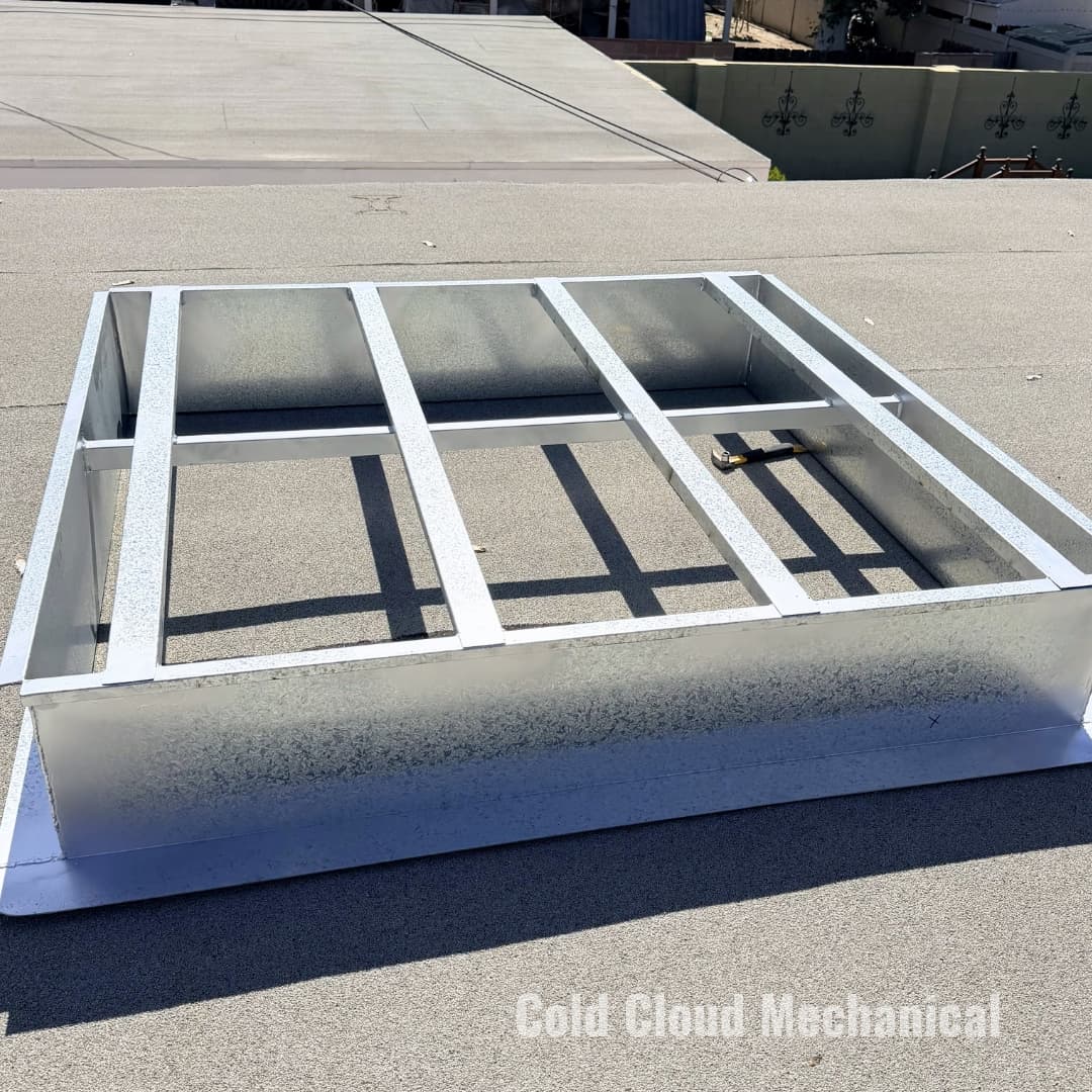 Fabricated curb adapter for rooftop package unit in Granada Hills