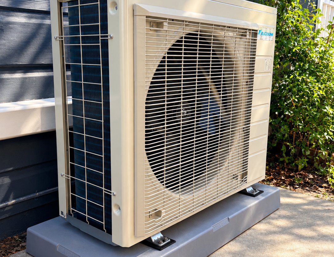 Cold Cloud heat pump installation, Daikin outdoor unit