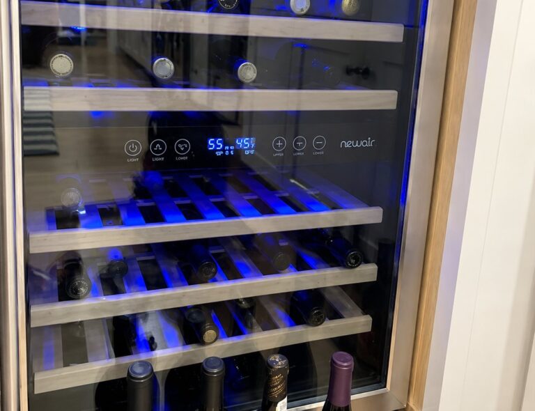Commercial wine cooler with glass door