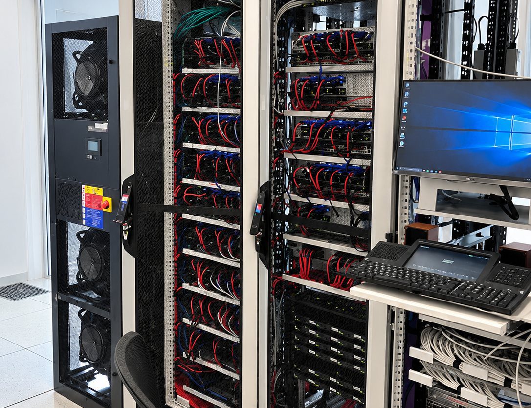 Data center server racks requiring precision cooling
