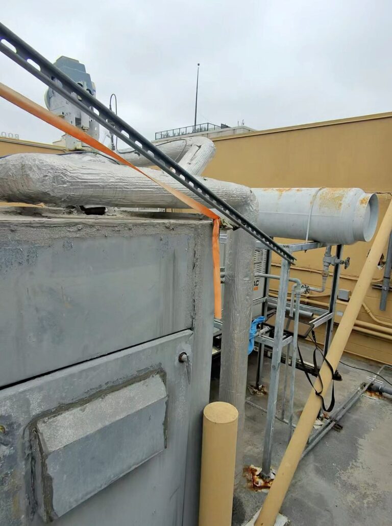 Rooftop cooling tower and piping