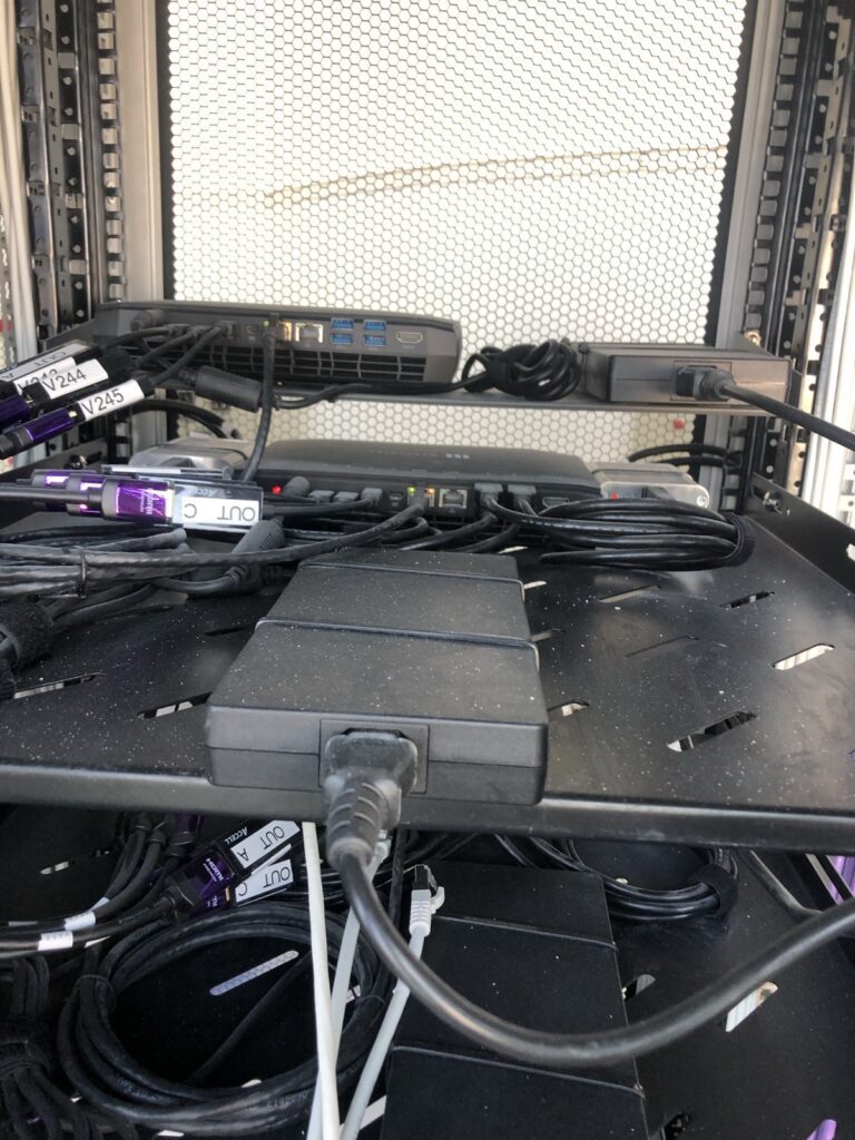 Server rack power and network equipment