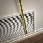 Interior supply air vent register in residential home