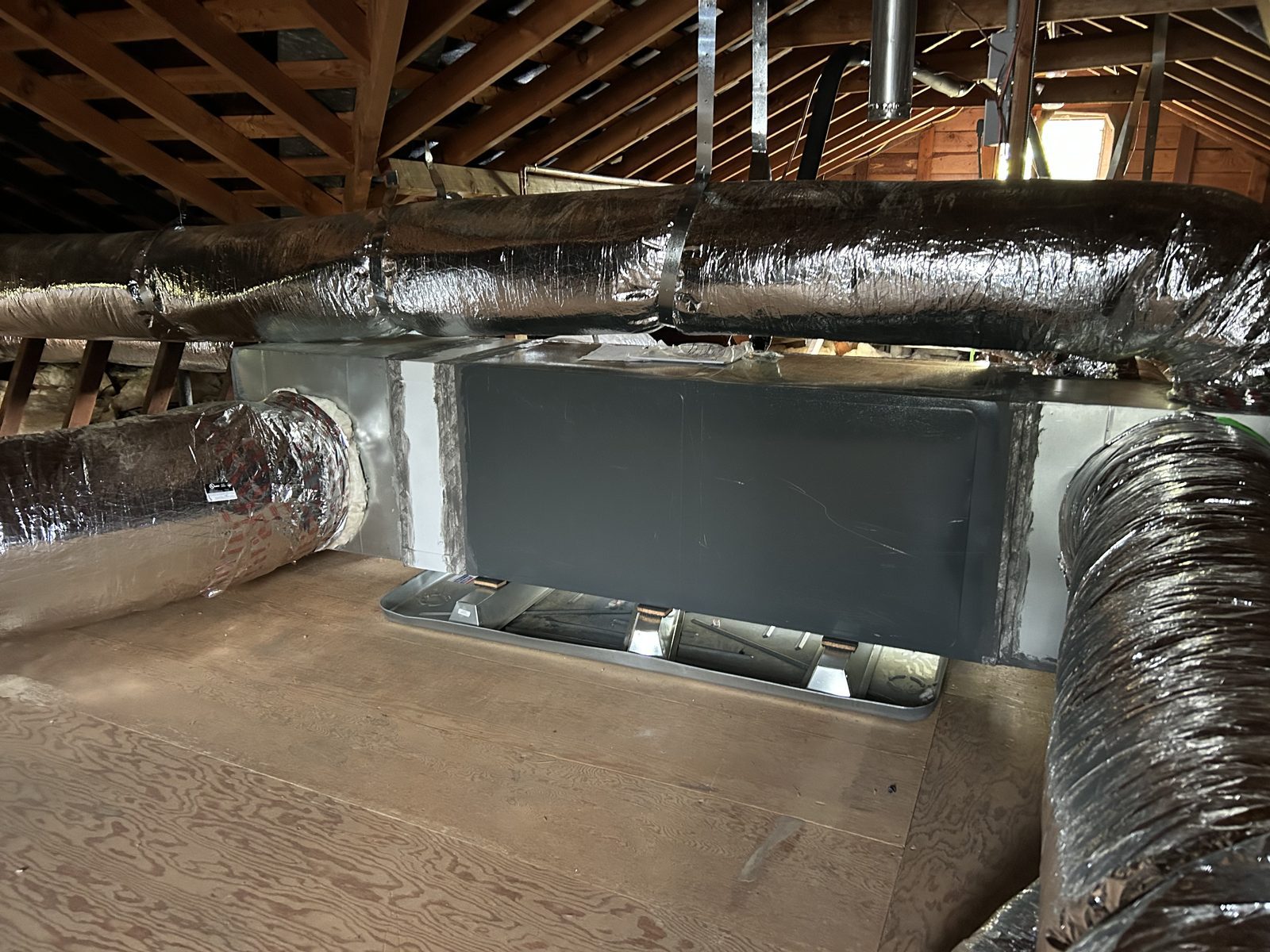Second ducted indoor unit in the attic with its own supply and return ductwork in Altadena 91001